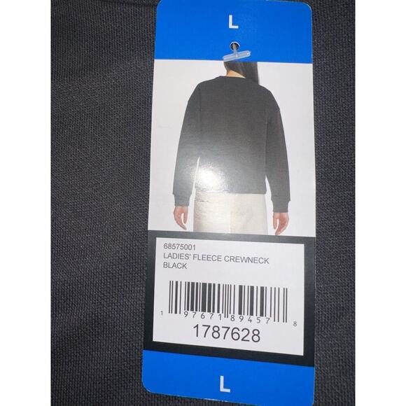 PUMA Women's Fleece Crewneck Sweatshirt Badge Size Large Black - Picture 5 of 5